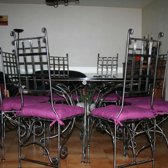 Table chaise ferronnerie verre Nice 06 paca Alpes-Maritimes metal création artisanal